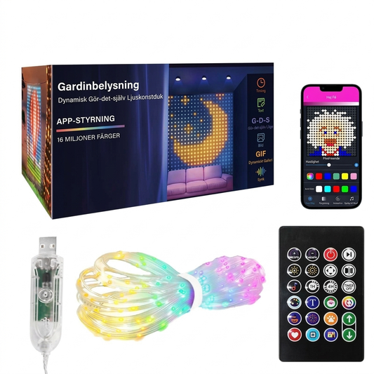 🔥50% RABATT NU! Vattentåliga LED-gardinljusslingor, appstyrd med musiksynk 🌈💡✨✅💥