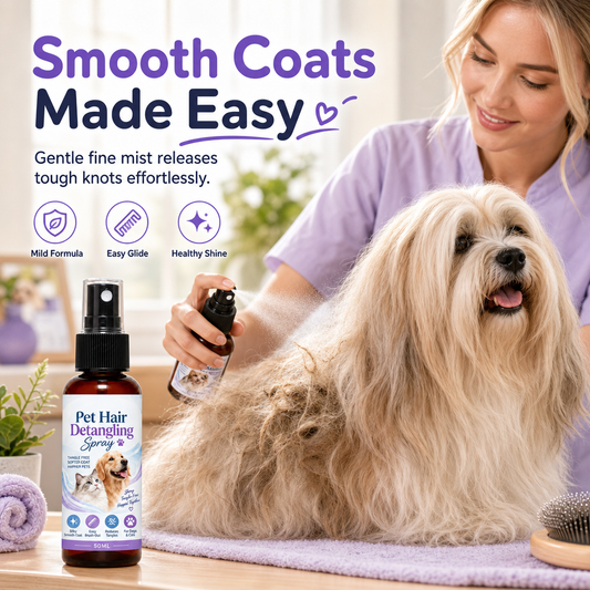 🐾 Utglättande spray för husdjur, löser upp tovigt päls ✨