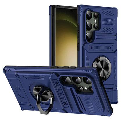 Samsung telefonfodral med korthållare & magnetiskt ringställ