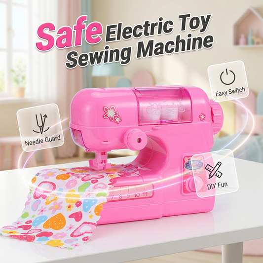 🔥Kreativ mini elektrisk symaskinleksak, rolig för barn 🧵👧✅💥