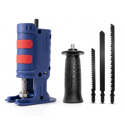 ⚡ Adapter för bärbar elektrisk borrmaskin till tigersåg – enkel borrkonvertering, ergonomiskt handtag och 3 utbytbara blad – perfekt för DIY-projekt och reparationer i hemmet 🛠️✨